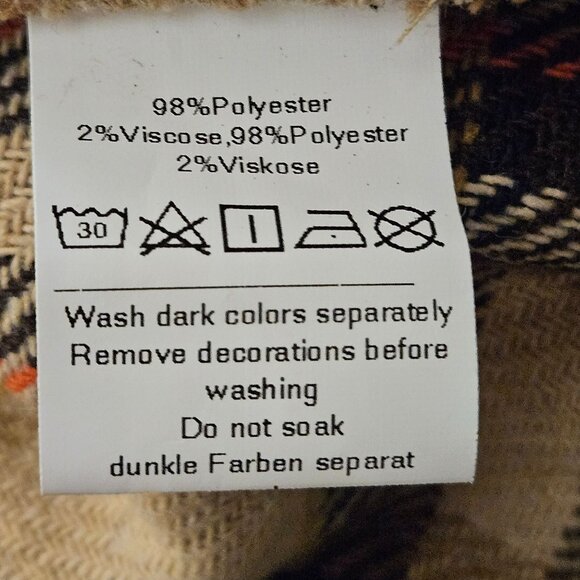 Woman's Y2K inspired Navy and beige pleated plaid print side zip mini skirt S - Picture 8 of 10